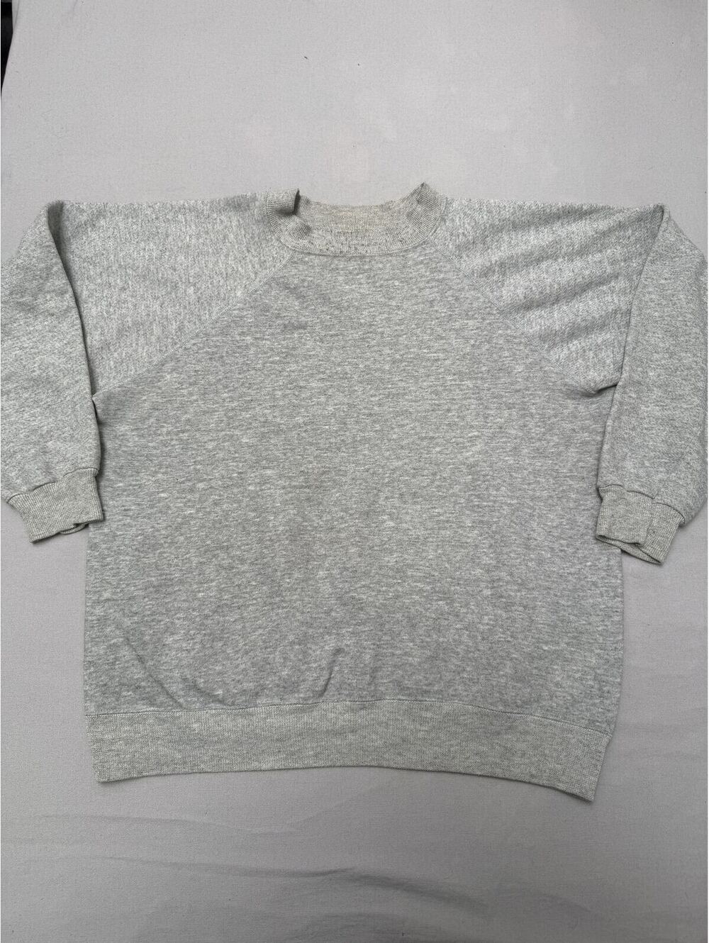 Vintage 80s Raglan Cut Hanes Grey Sweatshirt - Large